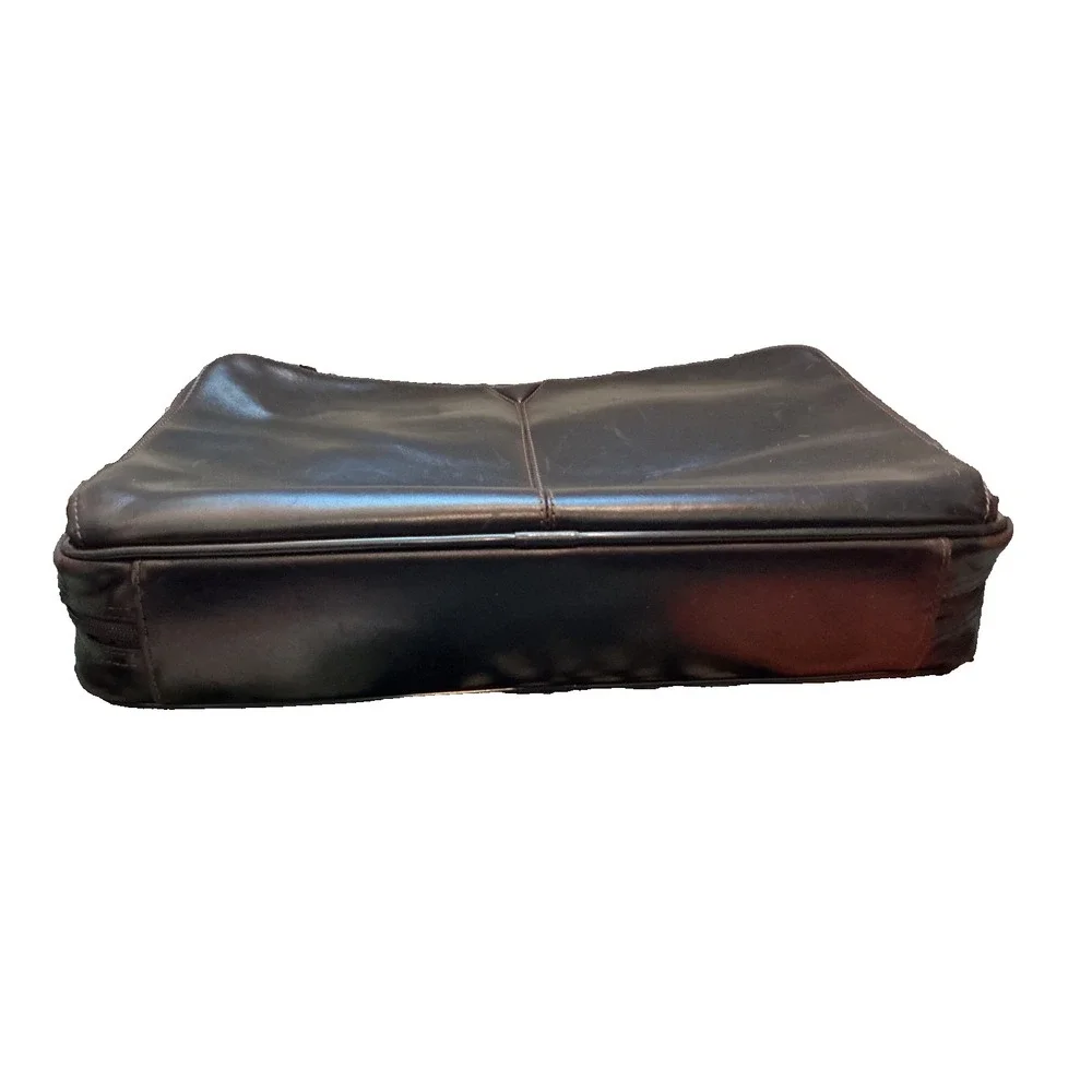 Rare Vintage Johnston & Murphy Brown Leather Laptop Briefcase Messenger Bag EUC